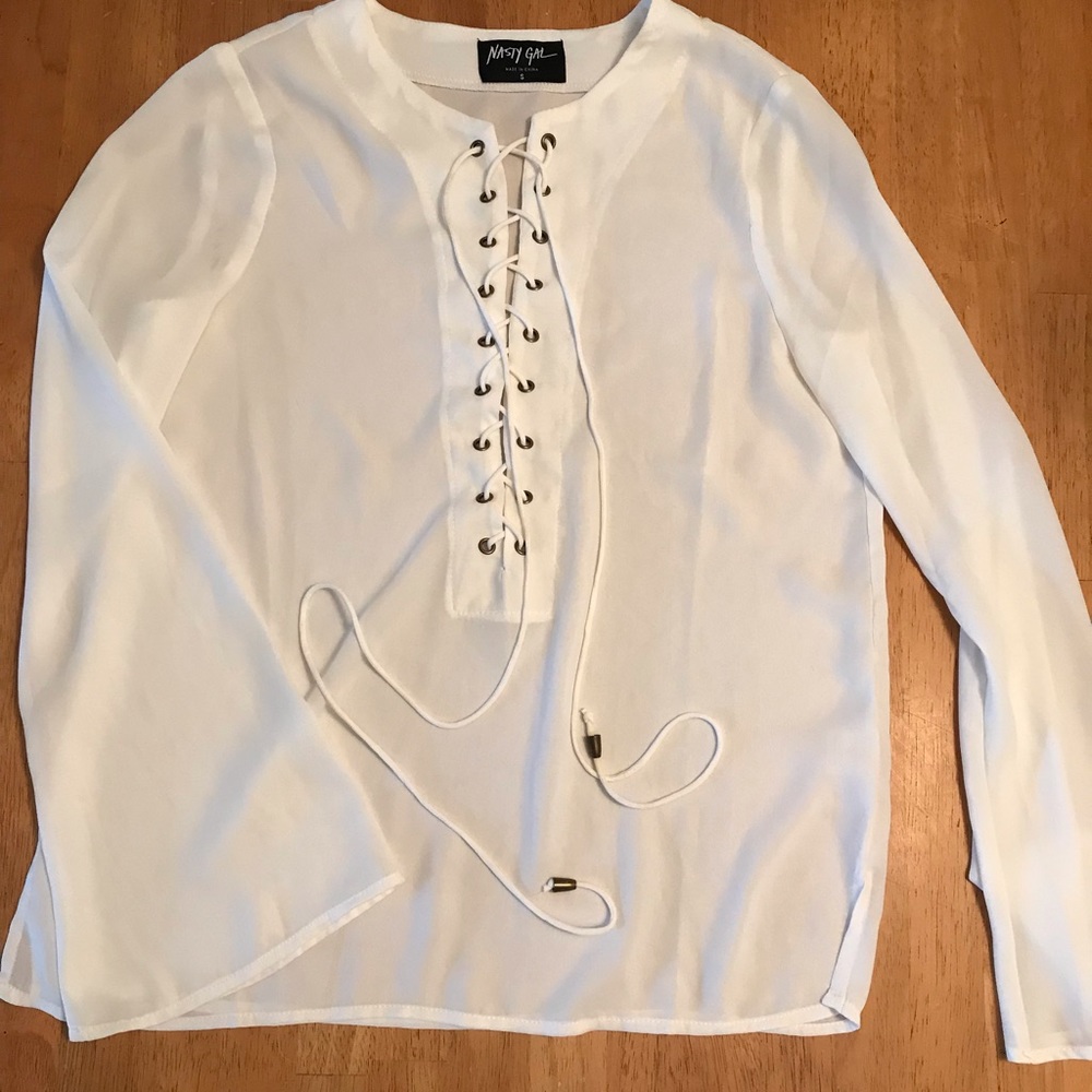 Nasty Gal top white size small